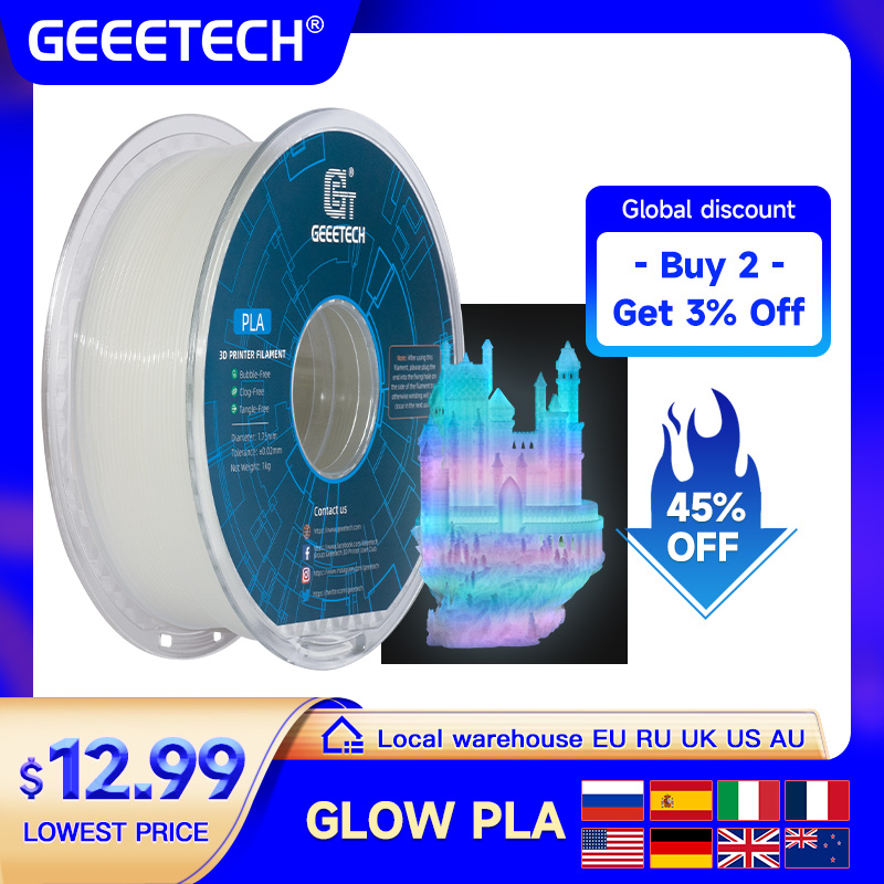 GEEETECH Glow PLA 1.75мм 1кг,  – обзор и цена 3D Printing Nylon